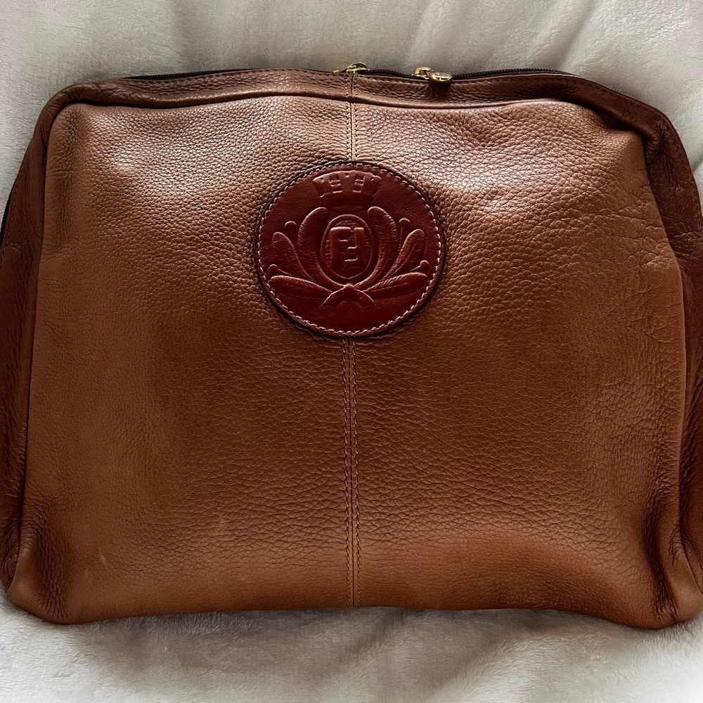 Fendi Brown Leather Laptop Bag